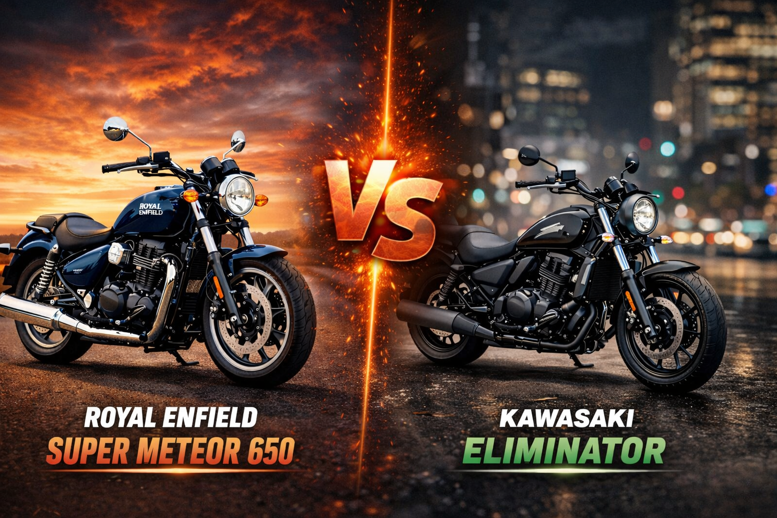 Royal Enfield Super Meteor 650 and Kawasaki Eliminator